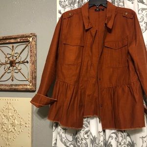 Burnt Orange Ruffle Jacket